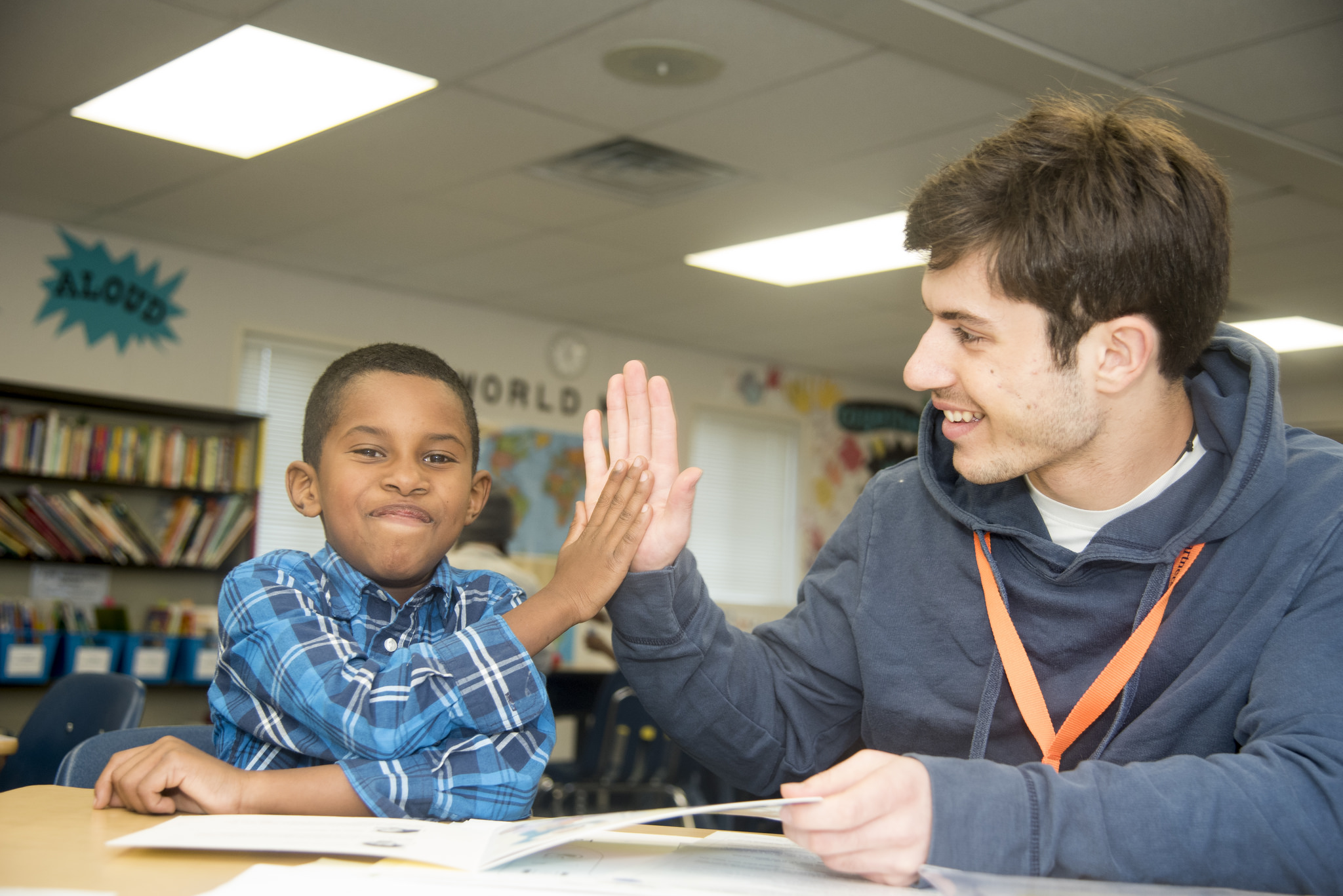 Student-tutor high five