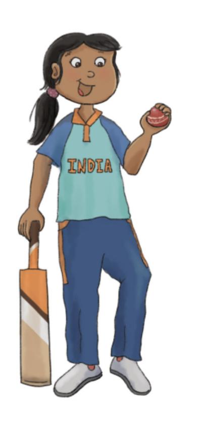 character sketch of girl playing cricket