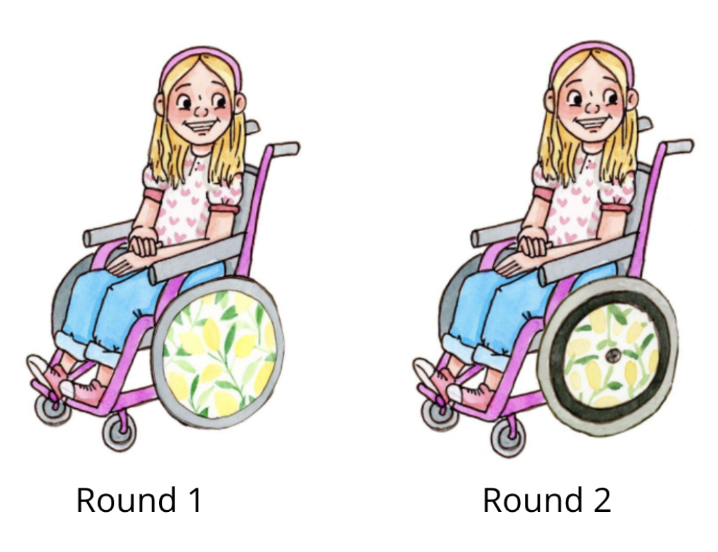 character sketch of girl in wheelchair