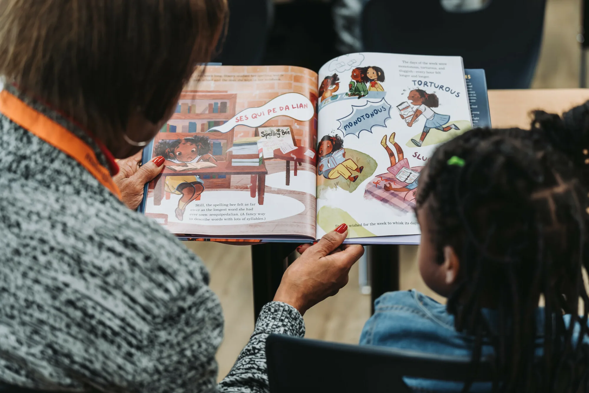 tutor and student reading stacey abrams' book; voting rights