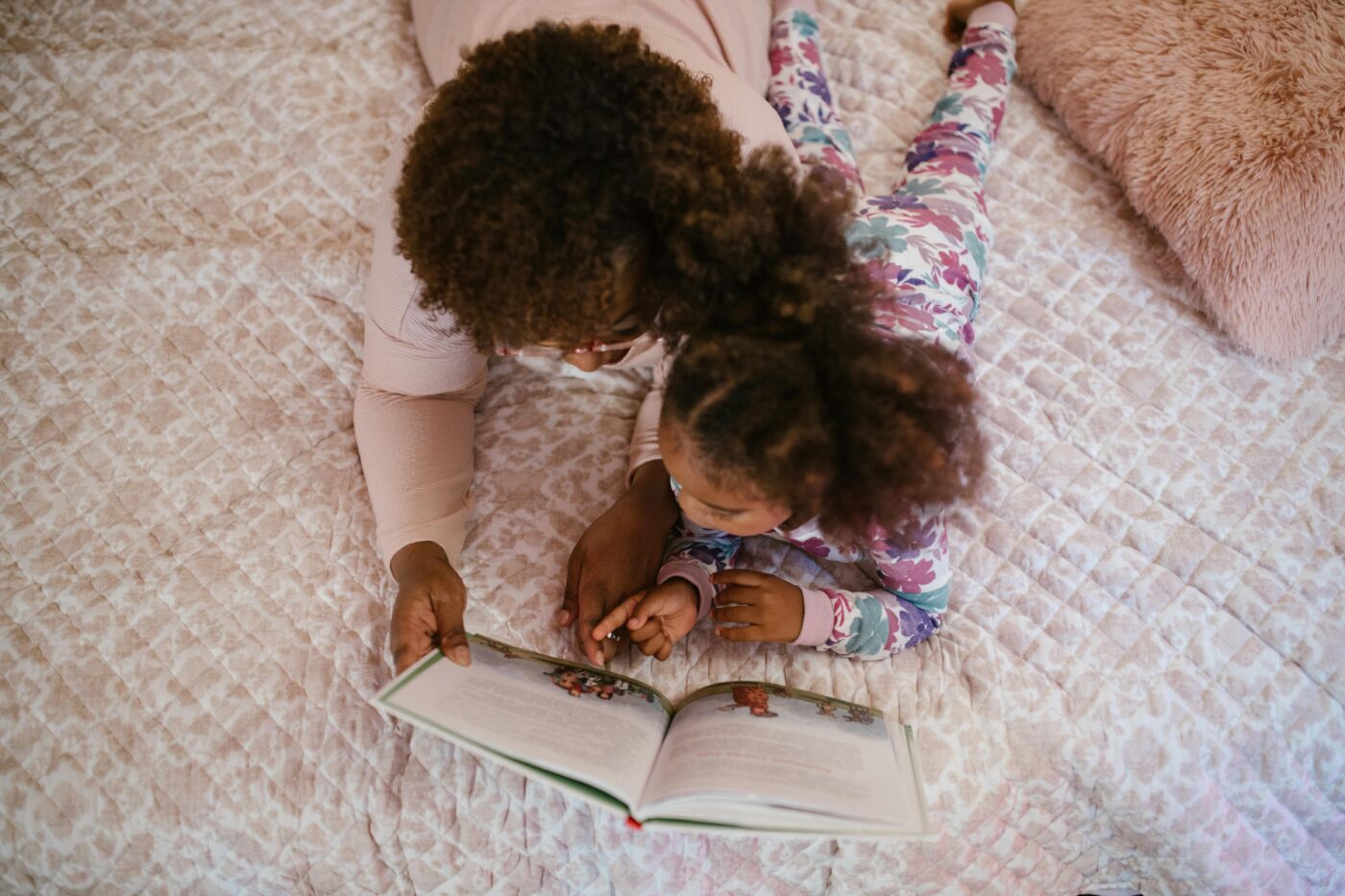 family reading together during national family literacy month