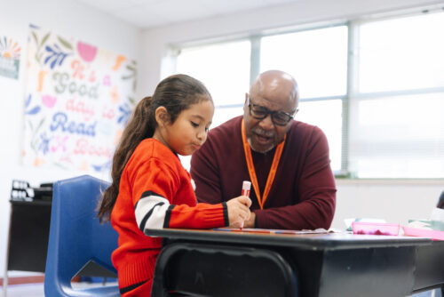 a student-tutor pair during a tutoring session